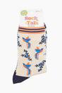 Cream Hummingbird Floral Bamboo Socks, Image 4 of 4