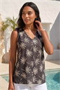 Black Palm Tree Bar Back Vest Top, Image 1 of 4