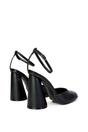 Black XY LONDON Black 'Ekin' Ankle Strap Statement Cylinder Block Heel, Image 2 of 5