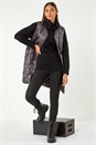 Ash Grey Quilted Collarless Buttoned Gilet, Image 1 of 5