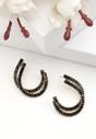 Black Diva Double C-Shaped Studded Earrings, Image 2 of 5
