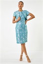 Sky Blue Jacquard Occasion Jacket, Image 2 of 5