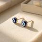 Silver Turkish Evil Eye Nazar Protective Silver Stud Earrings, Image 1 of 4