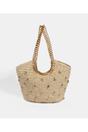 Beige Pia Rossini Beige Koa - Straw Tote Bag, Image 1 of 3