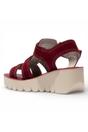 Red Womens Comfort Wedge Sandals -YUDD236FLY, Image 4 of 4