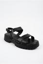 Black Edie Chunky Sole Crossover Strap Sandals, Image 2 of 5