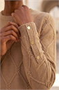 Camel Petite Button Cuff Jumper, Image 4 of 4