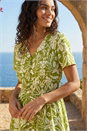 Lime Floral Print Button Detail Maxi Dress, Image 2 of 4