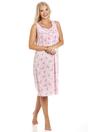 Pink Camille Lingerie Pink Floral Lightweight Sleeveless Nightdress, Image 3 of 6