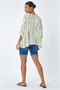 Ivory Animal Button Back Batwing Top, Image 3 of 5