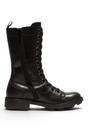 Black Womens Leather Ankle Boots-NOLE175, Image 4 of 6