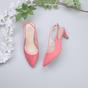 Coral AJVANI Coral Mid Heel Slingback Pointed Toe Court Shoes, Image 4 of 6