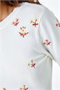 Ivory  Floral Embroidered Jumper, Image 5 of 5