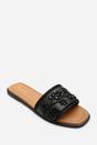 Black Karter Embellished Canvas Slide On Sandals, Image 4 of 6