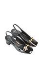Black XY LONDON Black 'Selena' Slingback Mid Heels With Square Toe, Image 4 of 6