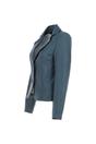 Grey Ashwood Leather Grey 'Angelica' Real Leather Two Button Blazer, Image 3 of 5
