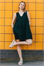 Black Textured Short A-Line Dress, Image 6 of 7