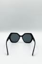 Black Oversized Rounded Angular Sunglasses, Image 5 of 5