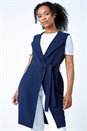 Navy  Petite Sleeveless Longline Jacket, Image 1 of 6