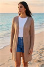Taupe Knitted Longline Cardigan, Image 2 of 4