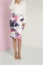 Multi  Floral Digital Scuba Skirt, Image 2 of 3