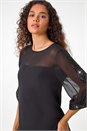 Black Sequin Trim Shift Dress, Image 4 of 5