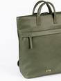 Khaki Top Handle Faux Leather Backpack, Image 2 of 3