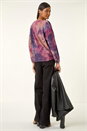 Pink Textured Burnout Print Top, Image 3 of 5