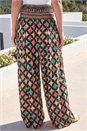 Pink Geo Diamond Print Palazzo Trouser , Image 3 of 4