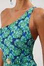 Multi One Shoulder Floral Print Belted Detail Swimsuit, Image 3 of 4