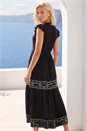 Black Petite Embroidered Dress, Image 3 of 4
