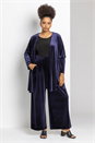 Curve Velvet Wide Leg Trousers, Image 1 of 4