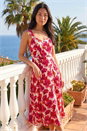 Red Petite Floral Strappy Midi Dress, Image 2 of 4