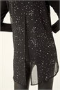 Black Ring Front Foil Tunic Top, Image 6 of 6