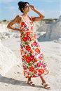 ORANGE Dusk Floral Border Frill Top, Image 5 of 5