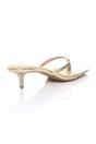 Gold AJVANI Gold Low Kitten Heel Toe Post Slip On Square Toe Sandals, Image 4 of 5