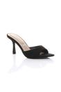 Black High Heel Pointed Peep Toe Sandals Mules, Image 1 of 4
