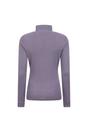 Purple Merino Wool Zip Neck Thermal Top, Image 2 of 4