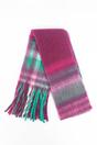 Raspberry Tartan Tasselled Winter Scarf, Image 2 of 3