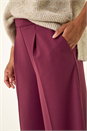 Aubergine Wide Leg Premium Stretch Culottes, Image 5 of 5