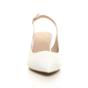 White AJVANI White Mid Heel Slingback Pointed Toe Court Shoes, Image 6 of 6