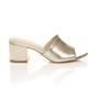 Gold AJVANI Gold Mid Block Heel Peep Toe Mules Sandals, Image 2 of 6