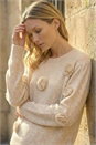 Natural  Delicate Rose Knit Jumper , Image 2 of 4