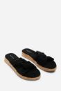 Black Bowite Knotted Open Toe Low Wedge Sandal, Image 4 of 6