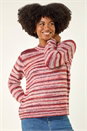 Red Space Dye Stripe Knit Jumper, Image 4 of 5