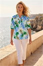Blue Classic Tropical Print Shirt, Image 2 of 4
