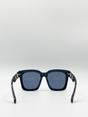 Black Oversized Sunglasses with Gold chain detail, Image 4 of 4