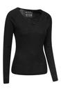Black Merino Wool V Neck Top, Image 3 of 4