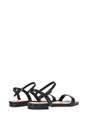 Black XY LONDON Black 'Hallie' Open Toe Flat Strappy Sandals With Ankle Strap, Image 3 of 5