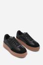 Black 'Yulia' Low Wedge Lace up trainer, Image 4 of 6